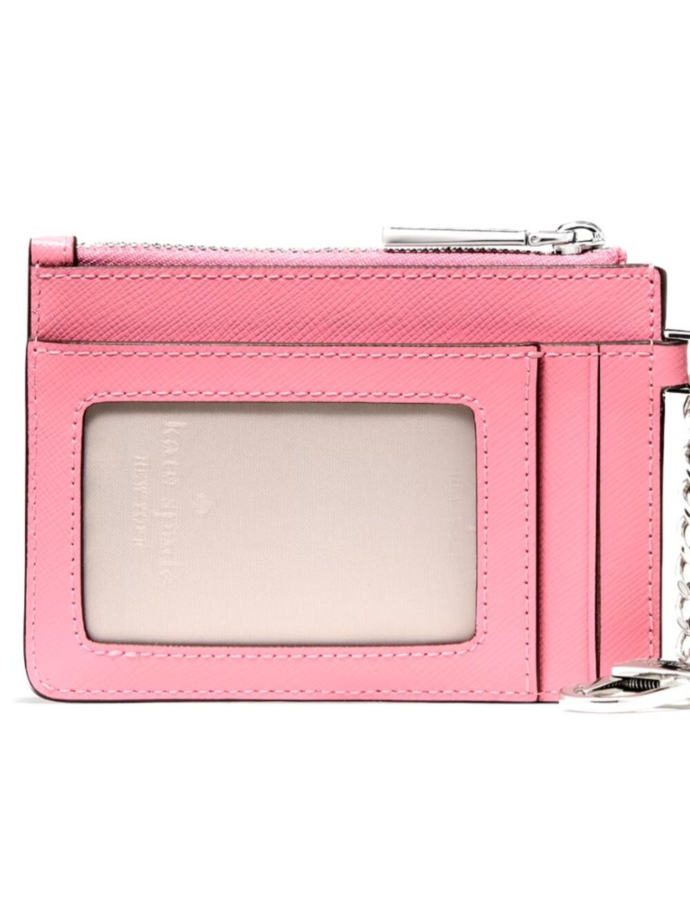 New Kate Spade Spade Key Ring Card Holder Grapefruit Soda